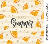 postcard with fresh orange ... | Shutterstock .eps vector #1769922650