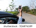 Using smartphone find GPS and internet for navigation transport by car
