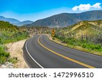 Curved mountain road with 30...