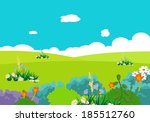 cartoon natural landscape | Shutterstock . vector #185512760