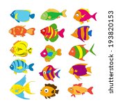 set of tropical fishes | Shutterstock .eps vector #193820153