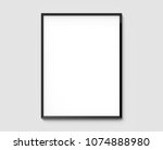 black picture frame  isolated... | Shutterstock . vector #1074888980