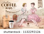 Coffee Beans Ads With Retro...