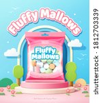fluffy marshmallows promo ad in ... | Shutterstock .eps vector #1812703339