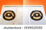 dirty and clean gas stove ... | Shutterstock .eps vector #1939025350