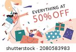 50  discount offer banner in... | Shutterstock .eps vector #2080583983