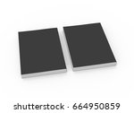 two black blank 3d rendering... | Shutterstock . vector #664950859