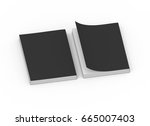 two black blank 3d rendering... | Shutterstock . vector #665007403