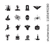 halloween icon set. vector. | Shutterstock .eps vector #1185690280