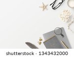 top view   flat lay of a boho... | Shutterstock . vector #1343432000