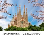 Sagrada Familia cathedral in spring, Barcelona, Spain