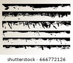 grunge edges vector set .... | Shutterstock .eps vector #666772126