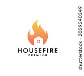 house fire logo design hot icon ... | Shutterstock .eps vector #2029240349
