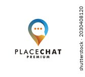 place chat logo design icon... | Shutterstock .eps vector #2030408120