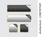 button set web glossy black gold | Shutterstock .eps vector #1580787049