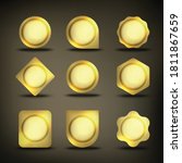 button set color gold shape | Shutterstock .eps vector #1811867659