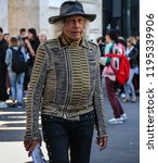 Small photo of PARIS, France- September 26 2018: James F. Goldstein on the street during the Paris Fashion Week.