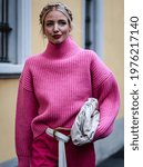 Small photo of MILAN, Italy- September 22 2019: Leonie Hanne on the street in Milan.