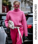 Small photo of MILAN, Italy- September 22 2019: Leonie Hanne on the street in Milan.