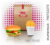 fast food menu | Shutterstock .eps vector #740722273