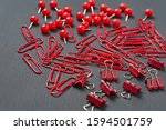 scattered many binders  clips... | Shutterstock . vector #1594501759
