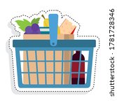 sticker of a grocery shopping... | Shutterstock .eps vector #1781728346