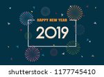happy new year 2019 with... | Shutterstock .eps vector #1177745410