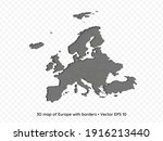 3d map of europe with borders... | Shutterstock .eps vector #1916213440
