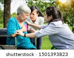 Small photo of Asian senior grandmother having panic disorder suffering an anxiety attack with the hands in her chest feel fear,mental health problem,depressed elderly patient having heartbeats fast,heart palpitate