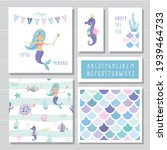 mermaid birthday card templates ... | Shutterstock .eps vector #1939464733