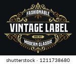 victorian badge stylish... | Shutterstock .eps vector #1211738680
