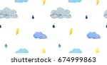 watercolor painting of rainy... | Shutterstock . vector #674999863