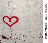 Single Graffiti Love Red Heart...