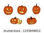 set of pumpkins for halloween.... | Shutterstock .eps vector #1193848813