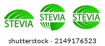 set of stevia leaf lettering... | Shutterstock .eps vector #2149176523