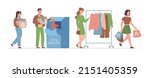 textile recycling eco concept.... | Shutterstock .eps vector #2151405359