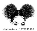 curly beauty girl illustration... | Shutterstock .eps vector #1277245126