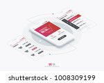 website wireframe for mobile... | Shutterstock .eps vector #1008309199