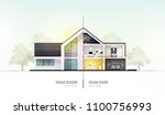 house in cross section. modern... | Shutterstock .eps vector #1100756993