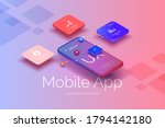 mobile application design.... | Shutterstock .eps vector #1794142180