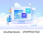 mockup 3d monitor with user... | Shutterstock .eps vector #1939932763