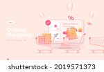 online shopping on the website... | Shutterstock .eps vector #2019571373
