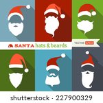 Santa Hats And Beards. Flat...