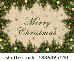 merry christmas greeting card... | Shutterstock . vector #1836395140