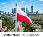 Polish national flag against...