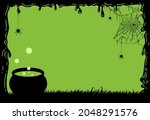 halloween party background with ... | Shutterstock .eps vector #2048291576