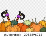 witch legs coming outside group ... | Shutterstock .eps vector #2053596713