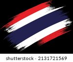 Thailand  flag with brush paint textured isolated  on png or transparent background,Symbol of Thailand ,template for banner,promote, design, and business matching country poster, vector illustration 