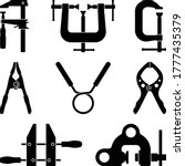 Set Of Clamp Icons. Hand Tools. ...