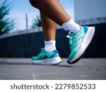 Small photo of Jakarta, Indonesia - february 26 2023: The Adizero Adios Pro 3 is a world-record-breaking race-day shoe, designed primarily for speed across the marathon (and half marathon) distance. Featuring Adidas